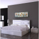 Quadro moderno floreale in rilievo decori in resina e foglia oro/argento 155x65