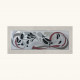 Pannello iin legno con decori materici e foglia argento "Espression II" 155x65