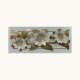 Pannello in legno in stile moderno con decori materici fiorati in rilievo 155x65