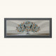 Quadro in rilievo contemporaneo con decori in resina e foglia argento 155x65