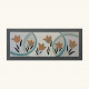 Quadro moderno floreale in rilievo decori in resina e foglia oro/argento 155x65