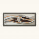 Quadro moderno in rilievo con decoro in resina e foglia argento 155x65