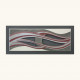Quadro moderno con decoro in resina in rilievo e foglia argento 155x65
