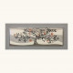 Pannello in legno in stile moderno con albero della vita dettagli argento 155x65