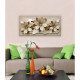 Quadro contemporaneo decoro materico dettagli foglia argento