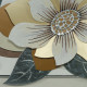 Quadro contemporaneo tema in rilievo decori in resina e foglia argento 155x65