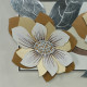 Quadro contemporaneo tema in rilievo decori in resina e foglia argento 155x65