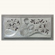 Capezzale moderno materico Sacra Famiglia in rilievo con foglia argento 120x60