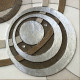 Orologio da parete moderno in legno decoro materico e foglia argento "Planet"