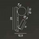 Applique a led con struttura in metallo dal design moderno e diffusore in vetro