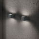 Applique a led da esterno con struttura a cubo in metallo e diffusore in vetro