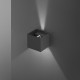 Applique a led da esterno con struttura a cubo in metallo e diffusore regolabile