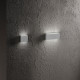 Applique a led da esterno grande con struttura in metallo e diffusore in vetro