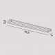Applique a LED da parete lineare grande in metallo e diffusore in acrilico