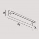 Applique a LED da parete lineare grande in metallo e diffusore orientabile