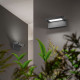 Applique da esterno a led piccola con struttura in metallo e diffusore in vetro