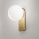 Applique da parete a led con struttura in metallo e diffusore a boccia di vetro