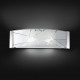 Applique rettangolare grande moderna in metallo con paralume in vetro decorato