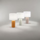 Lamapada da tavolo in ceramica con paralume in tessuto design moderno
