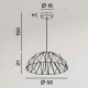 Lampada a sospensione a led con struttura e diffusore in metallo
