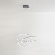 Lampada a sospensione a led con struttura in metallo e diffusore a spirale