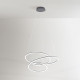 Lampada a sospensione a led con struttura in metallo e diffusore a spirale