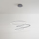 Lampada a sospensione a led con struttura in metallo e diffusore a spirale