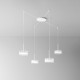 Lampada a sospensione a ragno a led struttura in metallo diffusori in vetro