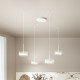 Lampada a sospensione a ragno a led struttura in metallo diffusori in vetro