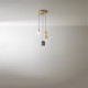 Lampada a sospensione con 3 diffusori in vetro dal design moderno ed elegante