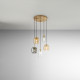 Lampada a sospensione con 5 diffusori in vetro dal design moderno ed elegante