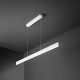 Lampada a sospensione con diffusore lineare a LED e struttura in alluminio