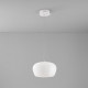 Lampada a sospensione a led con struttura in metallo e diffusore in vetro 