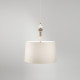 Lampada a sospensione con struttura in ottone e dettagli ceramica
