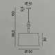 Lampada a sospensione con struttura in ottone e dettagli ceramica