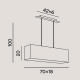 Lampada a sospensione dal design moderno cromo spazzolato con paralume in pvc