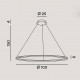 Lampada a sospensione grande a led con struttura in metallo rotonda