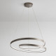 Lampada a sospensione grande a led struttura in metallo e diffusore a spirale