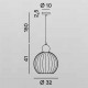 Lampada a sospensione grande con diffusore in vetro a boccia