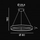 Lampada a sospensione grande diffusore rotondo a led e struttura in alluminio