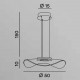 Lampada a sospensione LED in metallo diffusore in acrilico con microincisioni