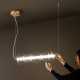 Lampada a sospensione media a led con struttura in metallo diffusore in vetro
