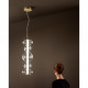 Lampada a sospensione media a led con struttura in metallo diffusore in vetro