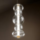 Lampada a sospensione media a led con struttura in metallo diffusore in vetro