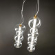 Lampada a sospensione media a led con struttura in metallo diffusore in vetro
