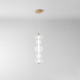 Lampada a sospensione media a led con struttura in metallo diffusore in vetro