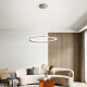 Lampada a sospensione media a led con struttura in metallo rotonda