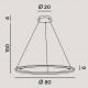 Lampada a sospensione media a led con struttura in metallo rotonda