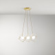 Lampada a sospensione moderna con 3 diffusori in metallo