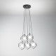 Lampada a sospensione moderna con 5 diffusori in metallo